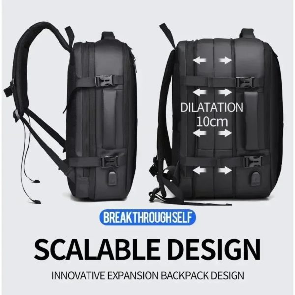 Sac à dos d'affaires pour homme, sac à dos pour ordinateur portable, sac USB étanche multi-extensible, sac de voyage, 03/Commute – Image 4