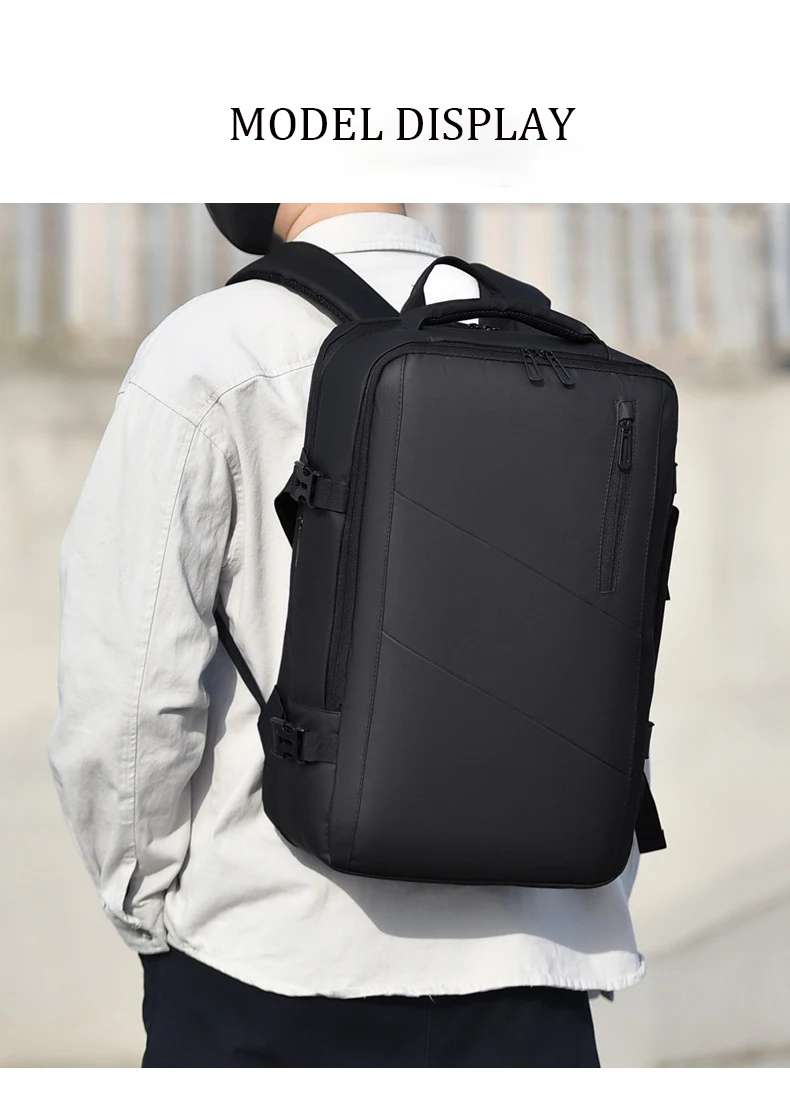 Sac à dos d'affaires pour homme, sac à dos pour ordinateur portable, sac USB étanche multi-extensible, sac de voyage, 03/Commute