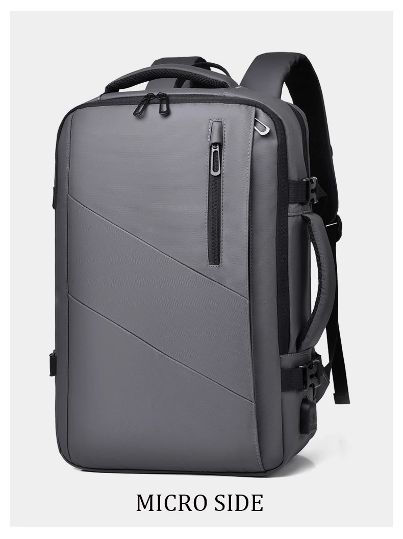 Sac à dos d'affaires pour homme, sac à dos pour ordinateur portable, sac USB étanche multi-extensible, sac de voyage, 03/Commute