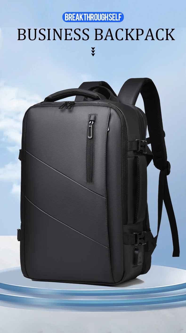 Sac à dos d'affaires pour homme, sac à dos pour ordinateur portable, sac USB étanche multi-extensible, sac de voyage, 03/Commute