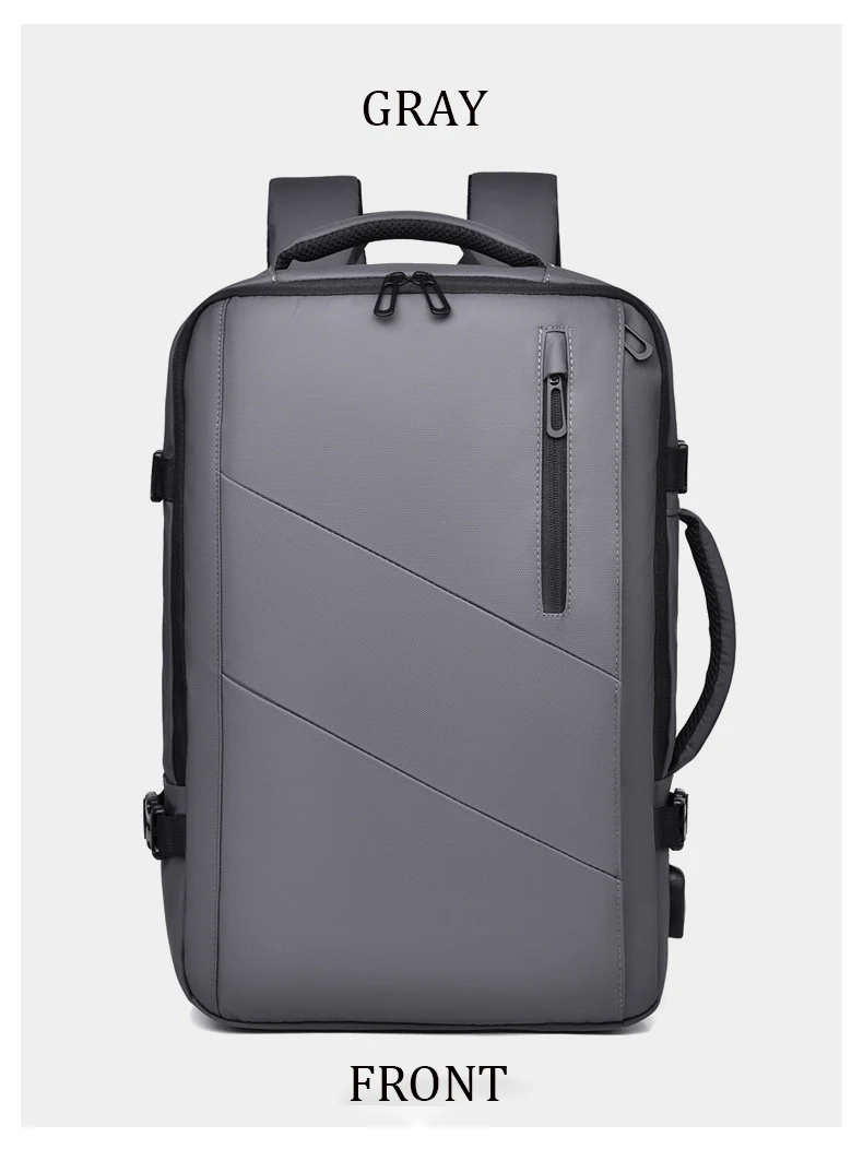 Sac à dos d'affaires pour homme, sac à dos pour ordinateur portable, sac USB étanche multi-extensible, sac de voyage, 03/Commute