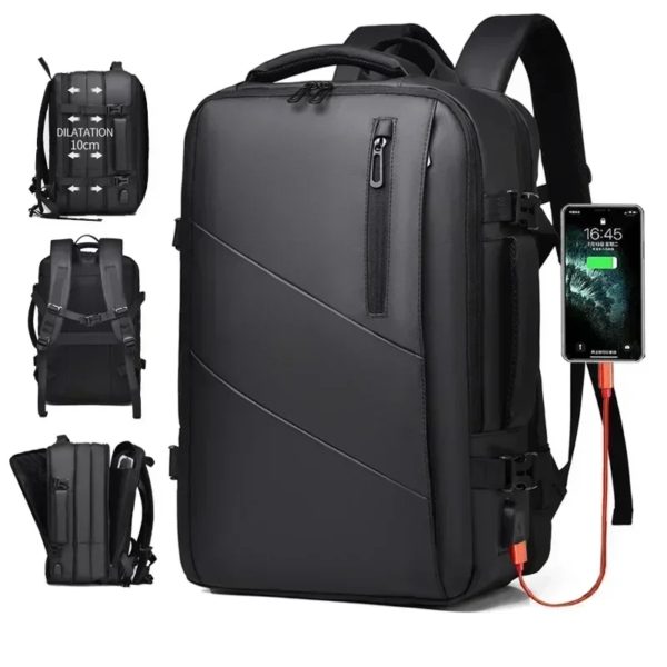 Sac à dos d'affaires pour homme, sac à dos pour ordinateur portable, sac USB étanche multi-extensible, sac de voyage, 03/Commute