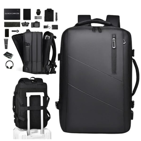 Sac à dos d'affaires pour homme, sac à dos pour ordinateur portable, sac USB étanche multi-extensible, sac de voyage, 03/Commute – Image 3