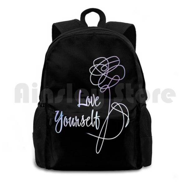 Love ABLE-Sac à dos de randonnée en plein air, version noire, étanche, camping, voyage, Kim Taehyung Jeon Jungkook Army J manicure Kim