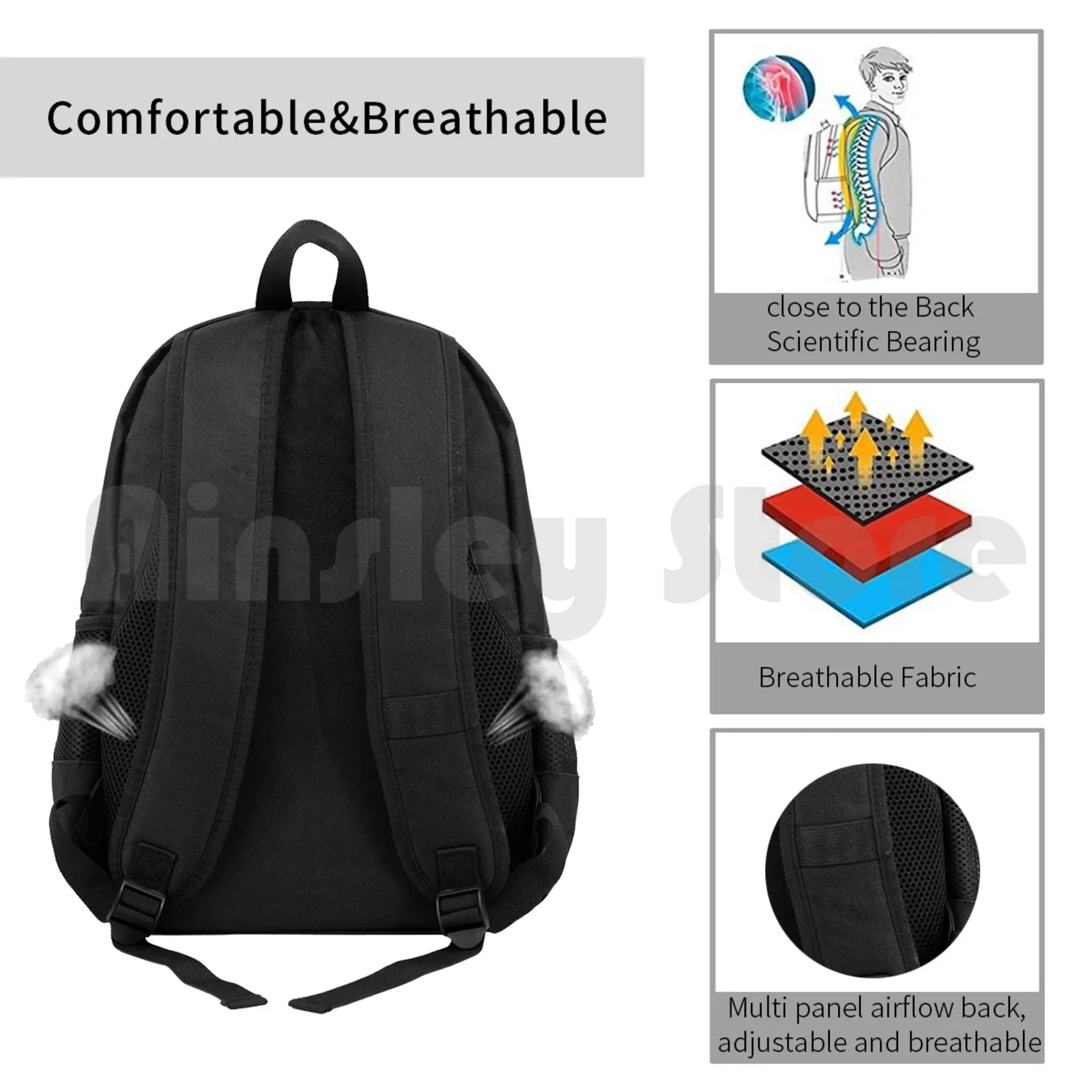 Love ABLE-Sac à dos de randonnée en plein air, version noire, étanche, camping, voyage, Kim Taehyung Jeon Jungkook Army J manicure Kim