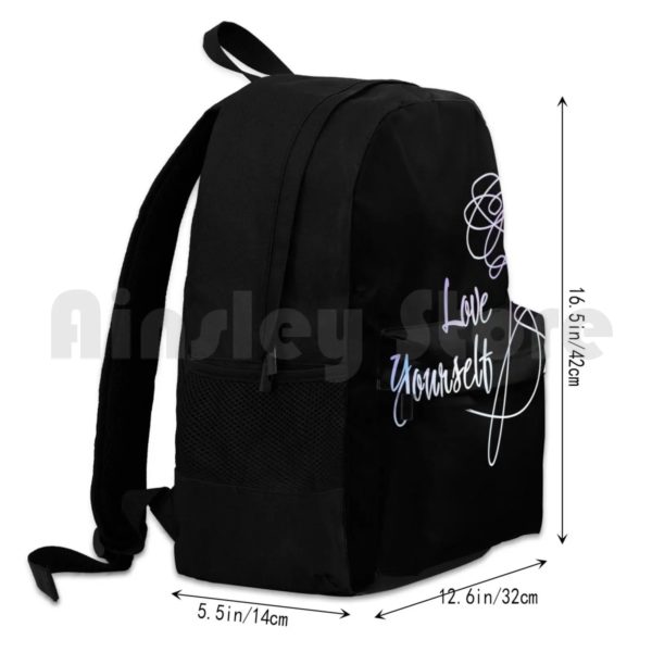 Love ABLE-Sac à dos de randonnée en plein air, version noire, étanche, camping, voyage, Kim Taehyung Jeon Jungkook Army J manicure Kim – Image 3