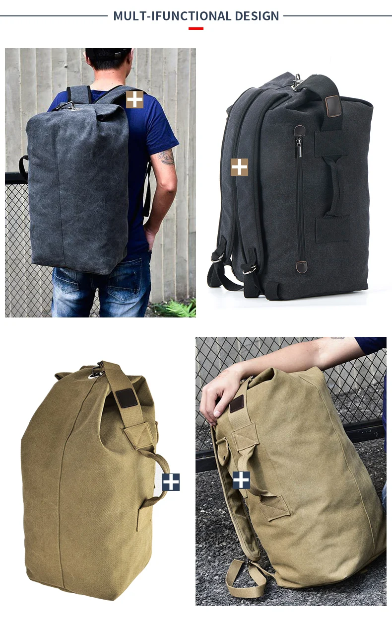 Grand sac de voyage d'alpinisme pour hommes, fourre-tout en toile, seau, à bandoulière, de l'armée, mochilas XA88C Grand sac de voyage d'alpinisme pour hommes, fourre-tout en toile, seau, à bandoulière, de l'armée, mochilas XA88C