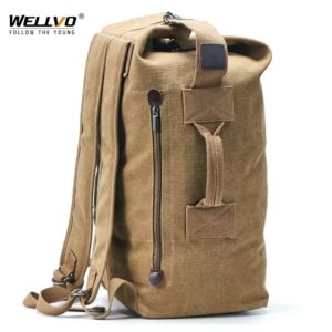 Grand sac de voyage d'alpinisme pour hommes, fourre-tout en toile, seau, à bandoulière, de l'armée, mochilas XA88C