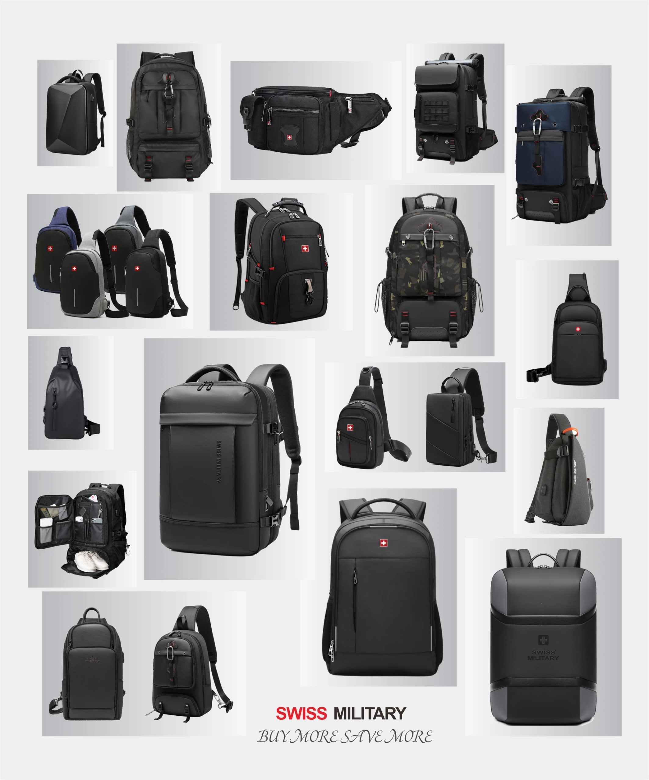 SWISS MILITARY-Sac à dos de voyage grande capacité pour homme, étanche, extensible USB, pour ordinateur portable, pour sports de plein air, 17.3