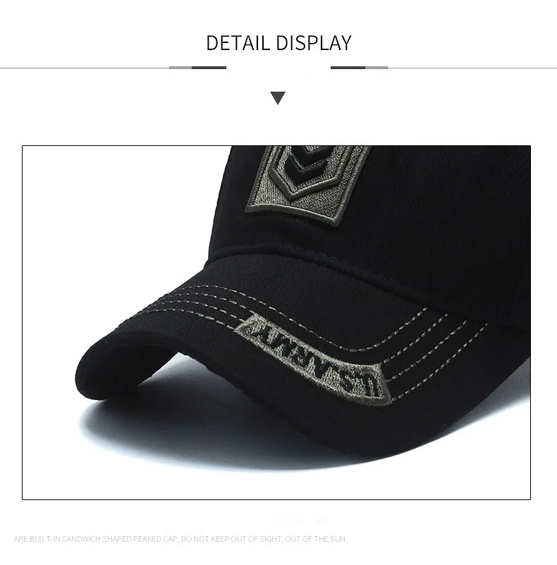 CamSolomon-Casquette de baseball brodée de l'armée américaine pour hommes et femmes, chapeau de protection solaire, casquette Snapback, Dulle, été, nouveau