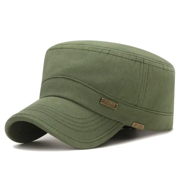 Chapeaux Snapback en coton décontracté classique, sports de plein air, casquette de baseball, casquette de cadet militaire plate, design de style, nouvelle mode – Image 3