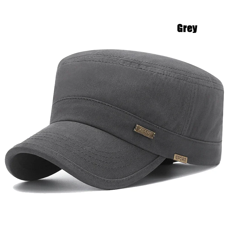 Chapeaux Snapback en coton décontracté classique, sports de plein air, casquette de baseball, casquette de cadet militaire plate, design de style, nouvelle mode