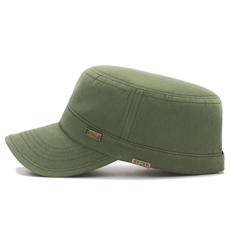 Chapeaux Snapback en coton décontracté classique, sports de plein air, casquette de baseball, casquette de cadet militaire plate, design de style, nouvelle mode