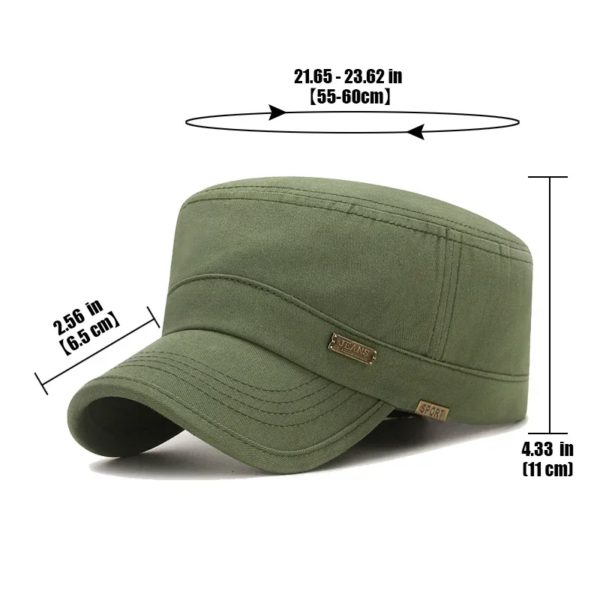 Chapeaux Snapback en coton décontracté classique, sports de plein air, casquette de baseball, casquette de cadet militaire plate, design de style, nouvelle mode – Image 6