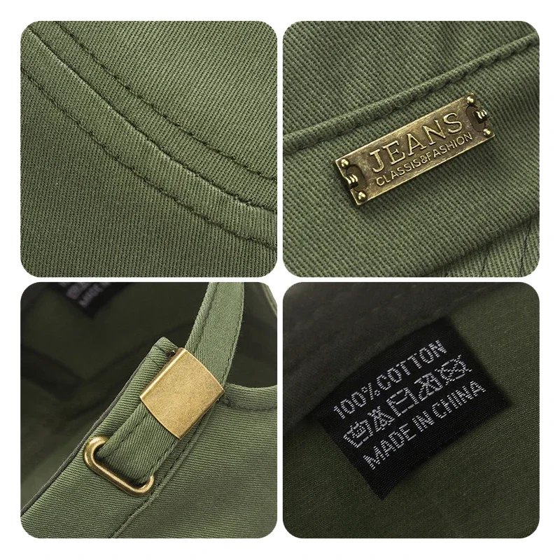 Chapeaux Snapback en coton décontracté classique, sports de plein air, casquette de baseball, casquette de cadet militaire plate, design de style, nouvelle mode