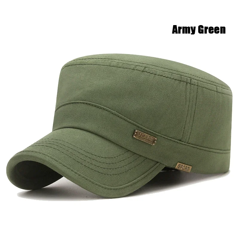 Chapeaux Snapback en coton décontracté classique, sports de plein air, casquette de baseball, casquette de cadet militaire plate, design de style, nouvelle mode