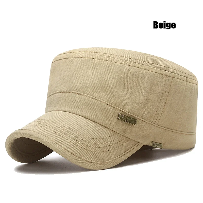 Chapeaux Snapback en coton décontracté classique, sports de plein air, casquette de baseball, casquette de cadet militaire plate, design de style, nouvelle mode