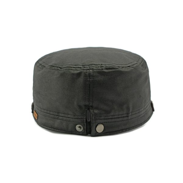 Casquette militaire vintage pour hommes, mélange coton-polyester, casquette plate, artisanat en similicuir, chapeau bec de canard réglable, toutes saisons, 55-58cm – Image 4