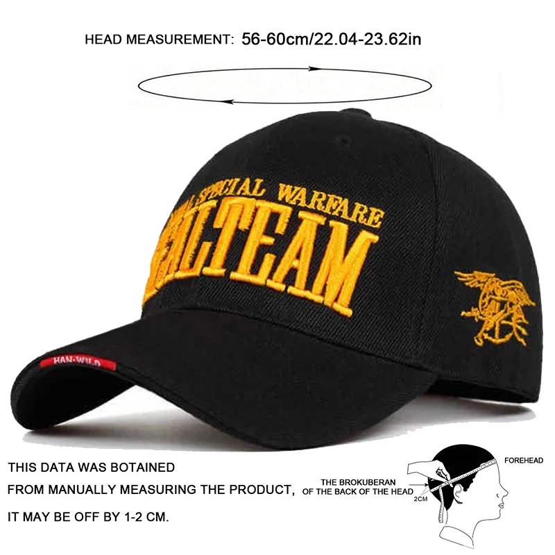 Sealteam-Casquette de baseball avec lettres du corps des Marines des États-Unis pour hommes, chapeau de sceaux de la marine, casquette de sport pour adultes, chasse en plein air, aviation, mode