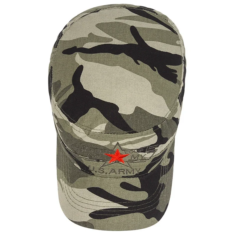 Casquette de baseball décontractée pour hommes et femmes, chapeaux Snapback de sport en plein air, militaire américain, dessus plat souple, conception de casquette de l'armée, nouvelle mode