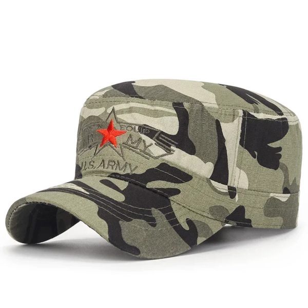 Casquette de baseball décontractée pour hommes et femmes, chapeaux Snapback de sport en plein air, militaire américain, dessus plat souple, conception de casquette de l'armée, nouvelle mode – Image 3