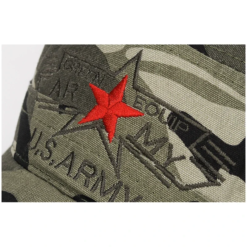 Casquette de baseball décontractée pour hommes et femmes, chapeaux Snapback de sport en plein air, militaire américain, dessus plat souple, conception de casquette de l'armée, nouvelle mode