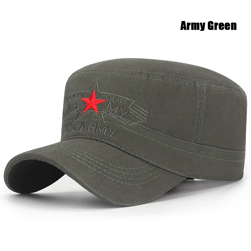 Casquette de baseball décontractée pour hommes et femmes, chapeaux Snapback de sport en plein air, militaire américain, dessus plat souple, conception de casquette de l'armée, nouvelle mode