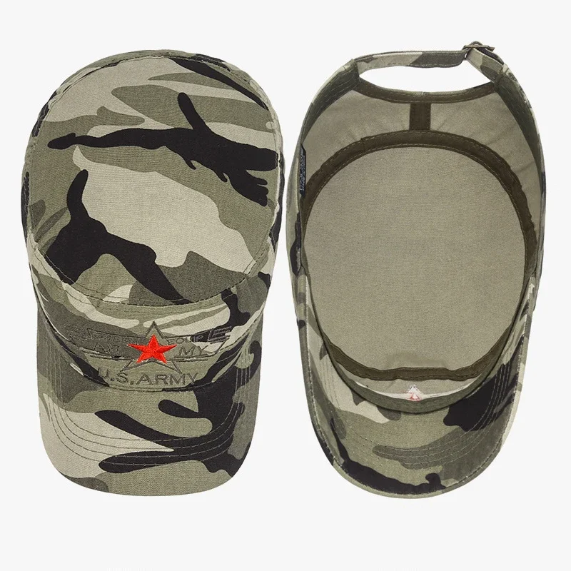 Casquette de baseball décontractée pour hommes et femmes, chapeaux Snapback de sport en plein air, militaire américain, dessus plat souple, conception de casquette de l'armée, nouvelle mode