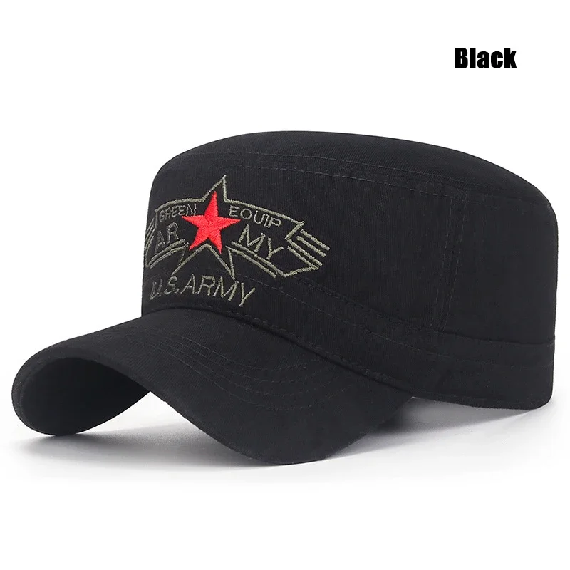 Casquette de baseball décontractée pour hommes et femmes, chapeaux Snapback de sport en plein air, militaire américain, dessus plat souple, conception de casquette de l'armée, nouvelle mode