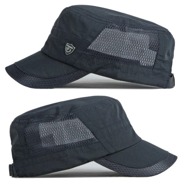 Chapeaux militaires à séchage rapide pour hommes, casquettes de baseball à dessus plat d'été, casquette de l'armée extérieure pour femmes, maille respirante – Image 4