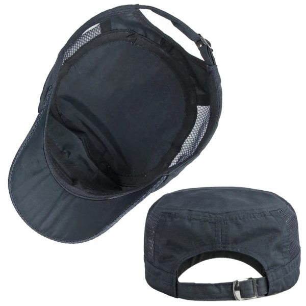 Chapeaux militaires à séchage rapide pour hommes, casquettes de baseball à dessus plat d'été, casquette de l'armée extérieure pour femmes, maille respirante – Image 5
