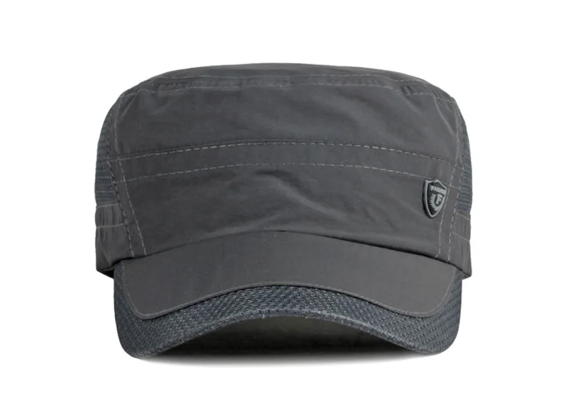 Chapeaux militaires à séchage rapide pour hommes, casquettes de baseball à dessus plat d'été, casquette de l'armée extérieure pour femmes, maille respirante