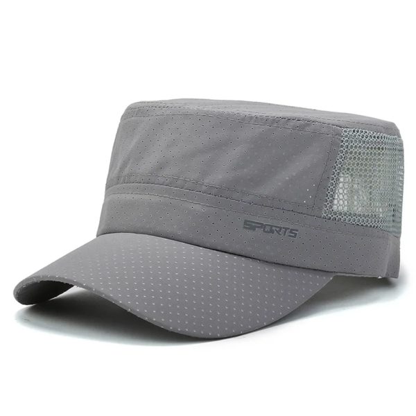 Chapeaux militaires à séchage rapide pour hommes, casquettes de baseball à dessus plat d'été, casquette de l'armée extérieure pour femmes, maille respirante – Image 2