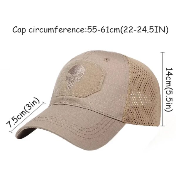 Casquettes de baseball en maille pour hommes et femmes, couvre-chef de camionneur, couvre-chef d'extérieur, couvre-chef militaire, pare-soleil, été, airsoft – Image 6
