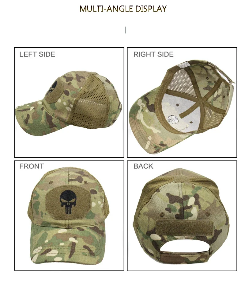 Casquettes de baseball en maille pour hommes et femmes, couvre-chef de camionneur, couvre-chef d'extérieur, couvre-chef militaire, pare-soleil, été, airsoft
