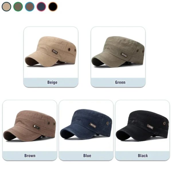 Casquette unisexe réglable Snapback, casquette plate de cadet militaire, vêtements de mode, sports de plein air décontractés, baseball, irritation, nouveau – Image 2