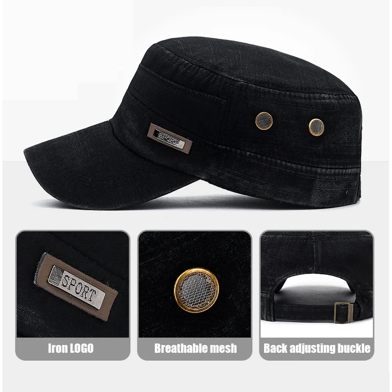 Casquette unisexe réglable Snapback, casquette plate de cadet militaire, vêtements de mode, sports de plein air décontractés, baseball, irritation, nouveau