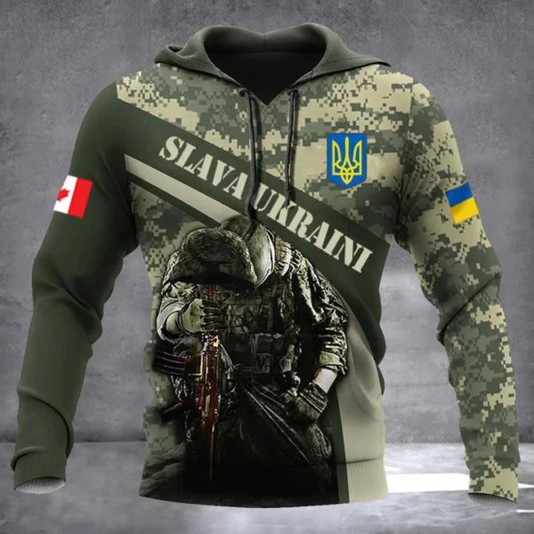Sweats à capuche College camouflage 3D pour hommes et femmes, pull militaire décontracté, sweat à capuche, vêtements, 21e emblème national, Canada Feel, nouveau – Image 2