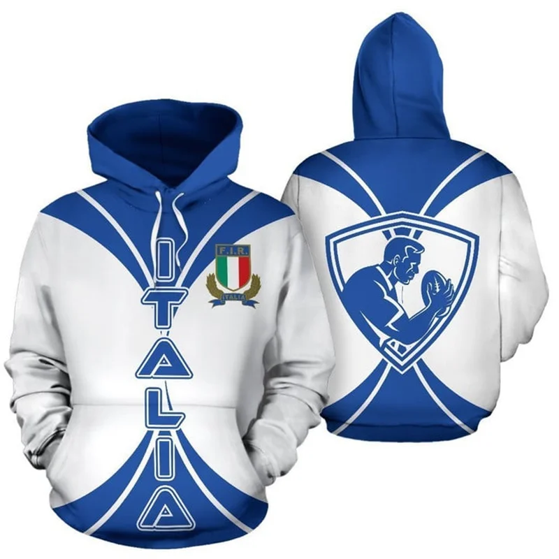 Sweats à capuche College en 3D pour hommes, pulls de l'armée de sport italienne, vêtements de mode, carte de sensation d'Italie, PVD, nouveau