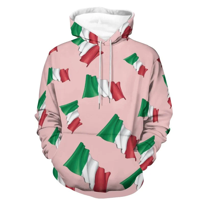 Sweats à capuche College en 3D pour hommes, pulls de l'armée de sport italienne, vêtements de mode, carte de sensation d'Italie, PVD, nouveau