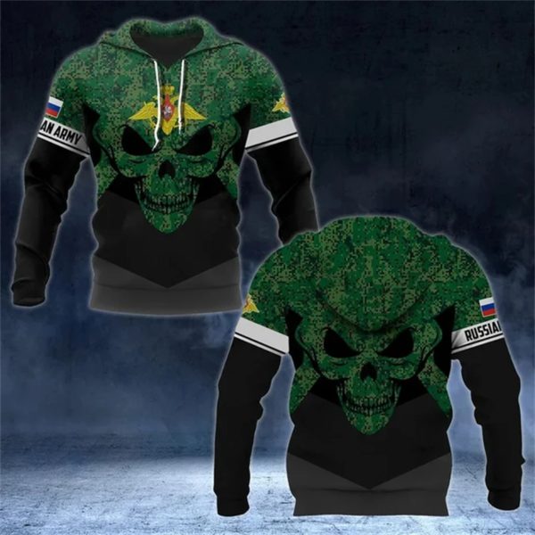 Sweats à capuche College 3D de l'armée russe CamSolomon pour hommes, pulls de sport décontractés, survêtement graphique, emblème national de la Russie, PVD – Image 3