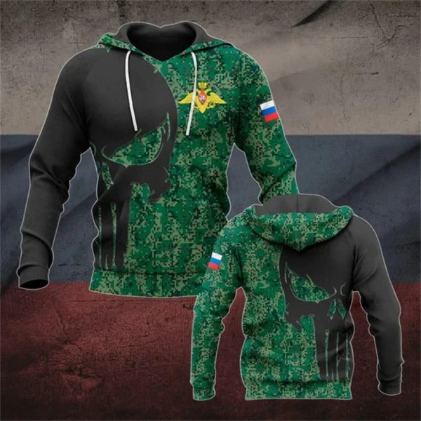Sweats à capuche College 3D de l'armée russe CamSolomon pour hommes, pulls de sport décontractés, survêtement graphique, emblème national de la Russie, PVD – Image 4