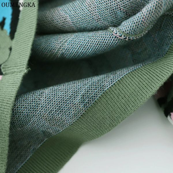 CamSolomon-Pull à motif militaire Harajuku pour femme, Streetwear d'automne et d'hiver, Tricot vert de l'armée, 2023 – Image 5