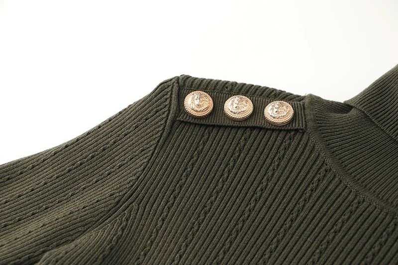 Pull à col roulé en mélange de laine pour femme, chandail de luxe, vert armée, chaud, hiver, épaulettes, décontracté, tricoté