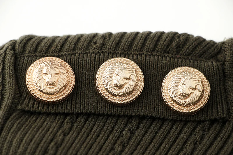 Pull à col roulé en mélange de laine pour femme, chandail de luxe, vert armée, chaud, hiver, épaulettes, décontracté, tricoté