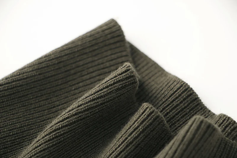 Pull à col roulé en mélange de laine pour femme, chandail de luxe, vert armée, chaud, hiver, épaulettes, décontracté, tricoté