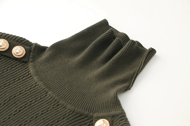 Pull à col roulé en mélange de laine pour femme, chandail de luxe, vert armée, chaud, hiver, épaulettes, décontracté, tricoté