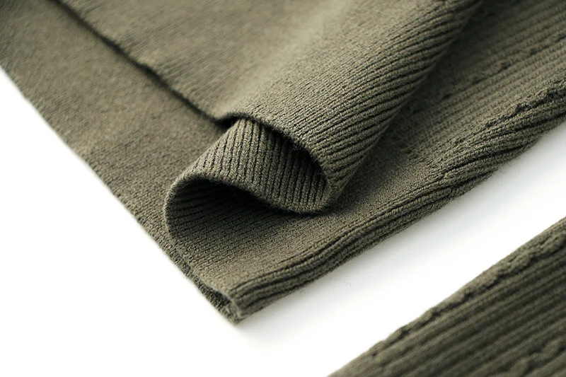 Pull à col roulé en mélange de laine pour femme, chandail de luxe, vert armée, chaud, hiver, épaulettes, décontracté, tricoté