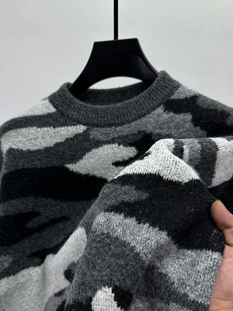 Pull en tricot à col rond pour hommes, haut chaud, pull décontracté, design camSolomon, style chinois, nouvelle mode, haute qualité, automne, hiver