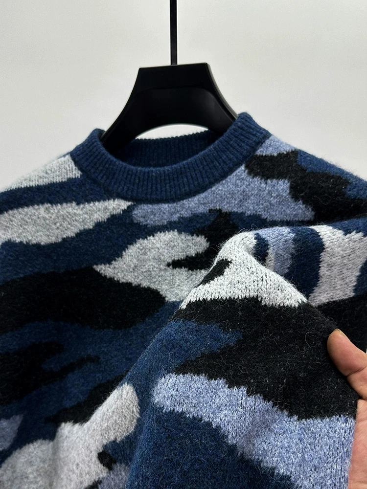 Pull en tricot à col rond pour hommes, haut chaud, pull décontracté, design camSolomon, style chinois, nouvelle mode, haute qualité, automne, hiver